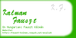 kalman fauszt business card